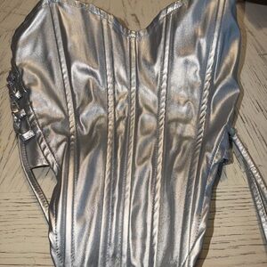 Elegant Silver Women's Bodysuit